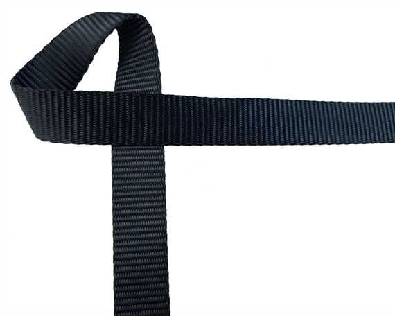WEBBING POLYESTER HEAVY BLACK 15MM (PER L/MTR)