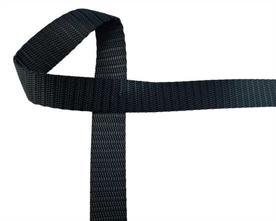 WEBBING POLYESTER BLACK 20MM (PER L/MTR)