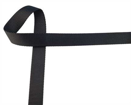 WEBBING POLYESTER HEAVY BLACK 25MM (PER L/MTR)