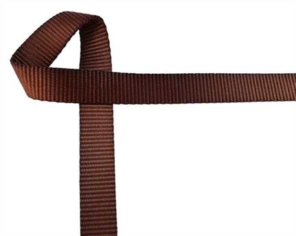 WEBBING POLYESTER HEAVY BROWN 20MM (PER L/MTR)