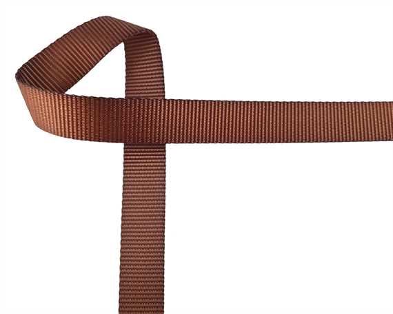 WEBBING POLYESTER HEAVY BROWN #102 25MM (PER L/MTR)