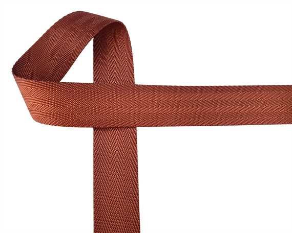 WEBBING POLYESTER BROWN 38MM (PER L/MTR)