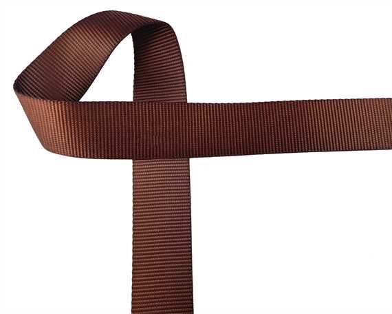 WEBBING POLYESTER HEAVY STIFF BROWN 50MM (PER L/MTR)