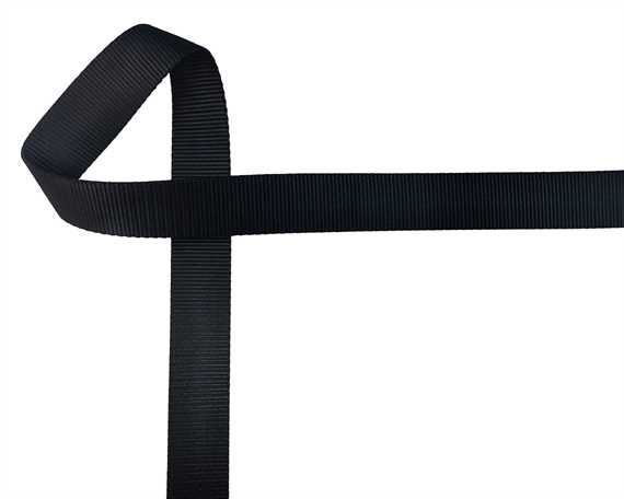 WEBBING POLYESTER HEAVY BLACK 32MM (PER L/MTR)