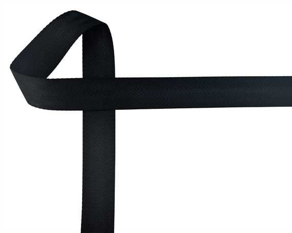 WEBBING POLYESTER BLACK 38MM (PER L/MTR)