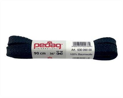PEDAG LACES 90CM FLAT BROAD BLACK