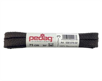 PEDAG LACES 75CM FLAT BROAD DRK BROWN
