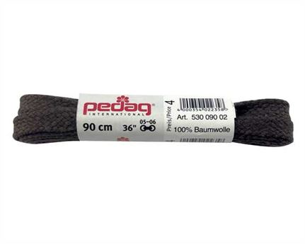 PEDAG LACES 90CM FLAT BROAD DARK BROWN