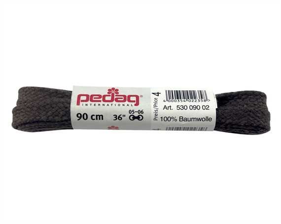 PEDAG LACES 90CM FLAT BROAD DARK BROWN