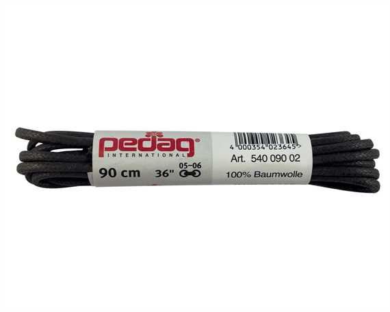 PEDAG LACES 90CM WAXED THIN ROUND DRK BROWN