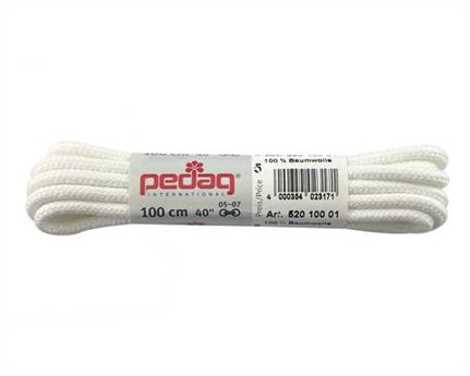 PEDAG LACES 100CM CORDED WHTIE
