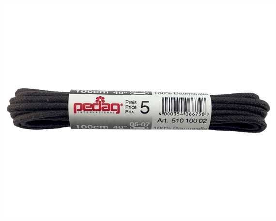 PEDAG LACES 100CM ROUND DRK. BROWN