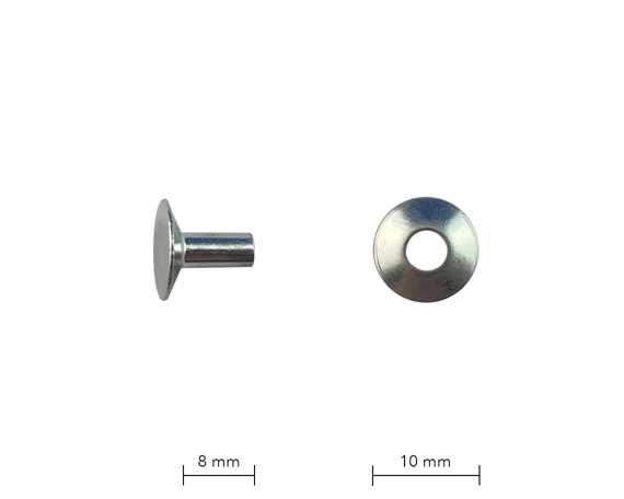 RIVET BINDER ALUMINIUM 8 GAUGE 10MM AND WASHERS PER 50