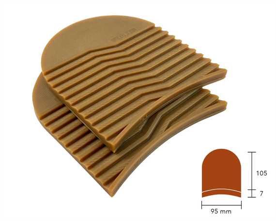 TOPY HEELS RUBBER SERAC (PR) LGE 174 CARAMEL