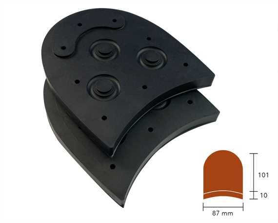 SOVEREIGN STUDDED RUBBER HEEL 3 1/2" BLACK