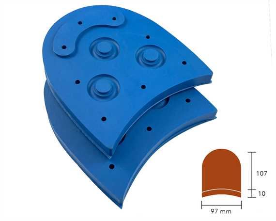 SOVEREIGN STUDDED RUBBER HEEL 3 7/8" BLUE