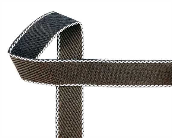 RM STYLE 20MM BOOT TAGGING, BLACK/BROWN, CONTRAST EDGE, PER MT (50 MTR ROLL)