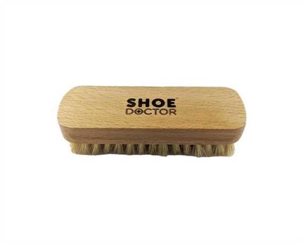 SHOE DOCTOR SHOE BRUSH STANDARD NATURAL HOG BRISTLE with WOODEN HANDLE 