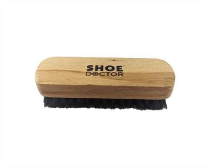 SHOE DOCTOR SHOE BRUSH STANDARD BLACK HOG BRISTLE with WOODEN HANDLE 