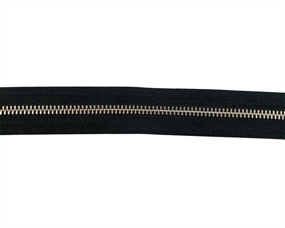 ZIP METAL CONTINUOUS #5 BLACK W. NICKEL TEETH