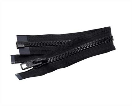 ZIP OPEN END #10 VISLON H'DUTY BLACK 46 CM
