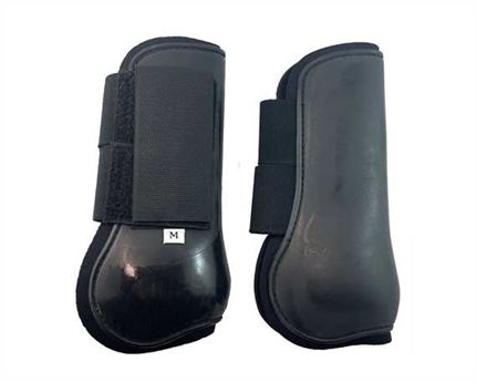  SADDLE DOCTOR NEOPRENE FORE-LEG BOOT WITH REINFORCMENT SPOON BLACK MEDIUM (PAIR)