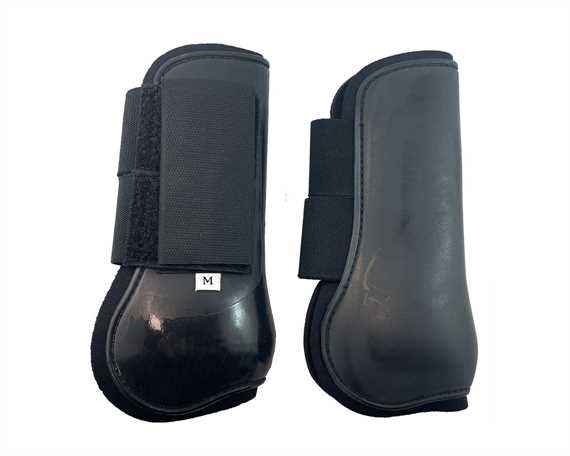  SADDLE DOCTOR NEOPRENE FORE-LEG BOOT WITH REINFORCMENT SPOON BLACK MEDIUM (PAIR)