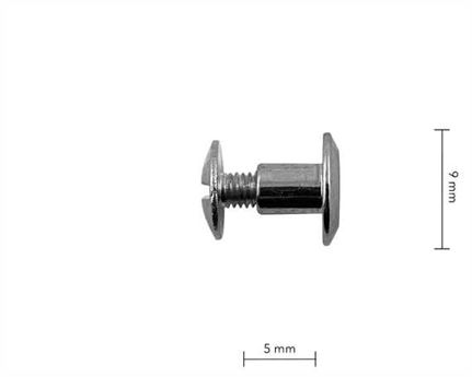 SCREW CHICAGO BEVELLED HEAD NICKEL PLATE 6mm Stem 9mm Diameter