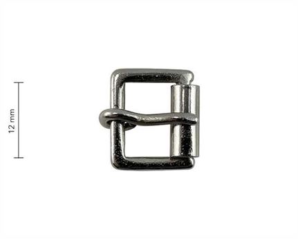 BUCKLE STAMPED HALF ROLLER NICKEL PLATE 12MM