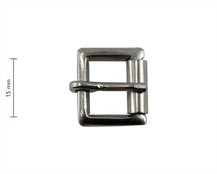 BUCKLE STAMPED HALF ROLLER NICKEL PLATE 15MM