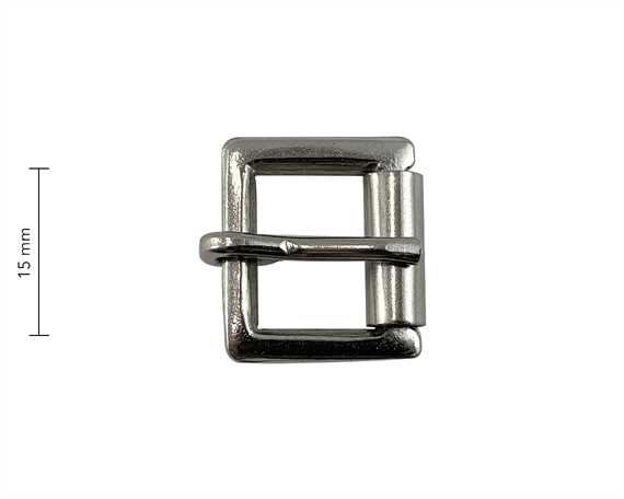BUCKLE STAMPED HALF ROLLER NICKEL PLATE 15MM