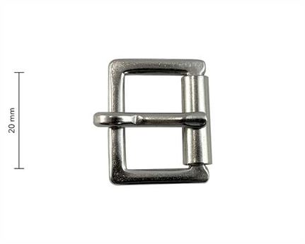 BUCKLE STAMPED HALF ROLLER NICKEL PLATE 20MM