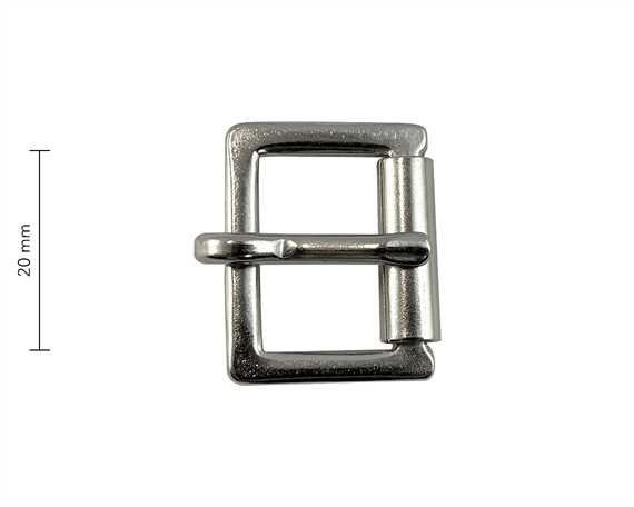 BUCKLE STAMPED HALF ROLLER NICKEL PLATE 20MM