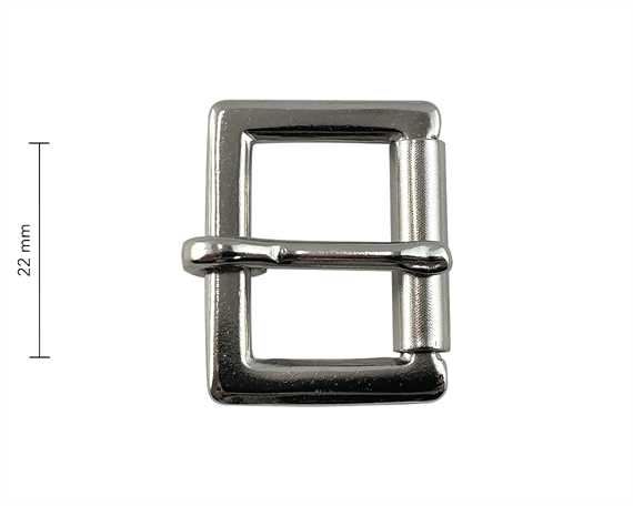BUCKLE STAMPED HALF ROLLER NICKEL PLATE 22MM