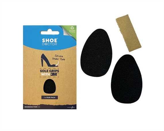  SHOE DOCTOR SOLE GRIPS 3M® ADHESIVE BLACK (PAIR)