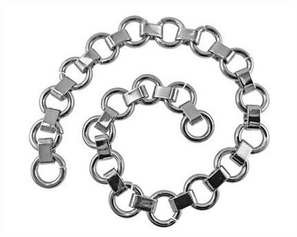 ORNAMENT NICKEL PLATE BRASS RING FRONT BROW BAND CHAIN 12MM