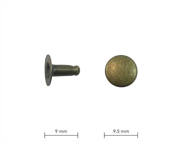 RIVET 2-PART TUBULAR BLACK 9MM STEM SINGLE CAP DM PER 500