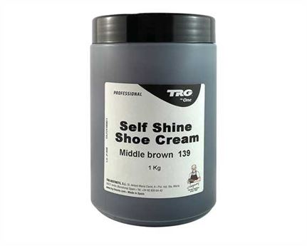  TRG PROFESSIONAL SELF SHINE SHOE CREAM 1 LITRE # 139 MID BROWN
