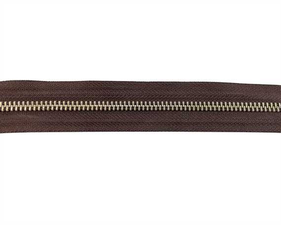 ZIP METAL CONTINUOUS #5 BROWN W. NICKEL TEETH