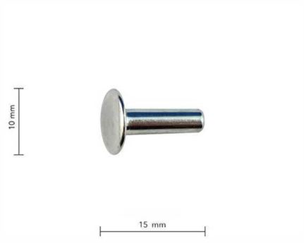 RIVET SELF PIERCING 15MM X  4MM NICKEL PLATE SHANK, HEAD 10MM PKT 1000