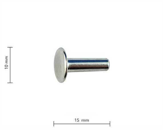 RIVET SELF PIERCING 15MM X  4MM NICKEL PLATE SHANK, HEAD 10MM PKT 1000