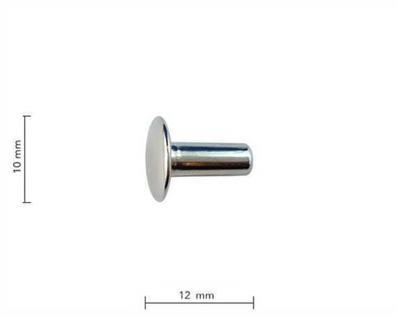 RIVET SELF PIERCING 12MM X 4MM NICKEL PLATE SHANK, HEAD 10MM PKT 1000