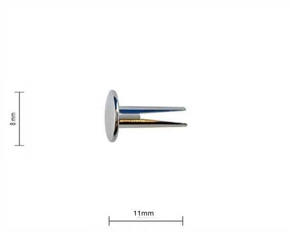 RIVET BIFURCATED NICKLE PLATE 9 GAUGE 7/16" PKT 1000