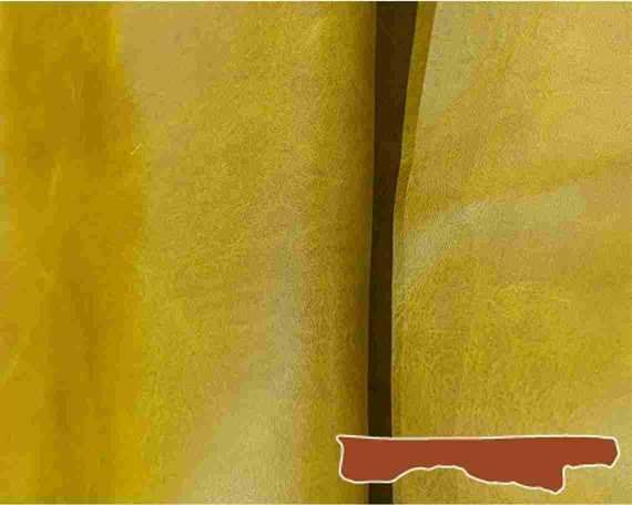 HALF BELLY VEG LEATHER PONTE WAX YELLOW COLOUR 1.2/1.4MM FROM TUSCANY ITALIAN
