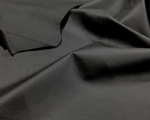 FULL GRAIN GERMAN LEATHER HIDES BLACK ave size 4.9 Sq Mts