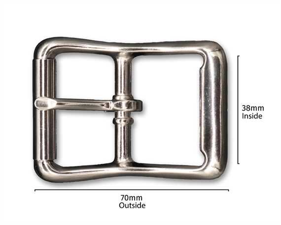 Nickel Plated Centre Bar Roller Hobble Buckle 38mm