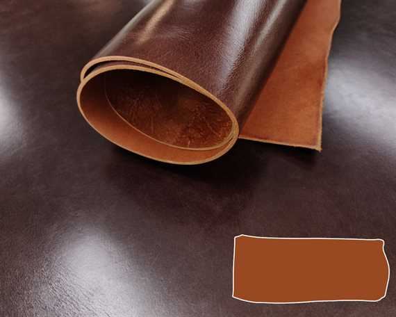 MAHOGANY BUFFALO BELT SINGLE BUTTS 4.0MM LIMITED EDITION (PER SQ FT)