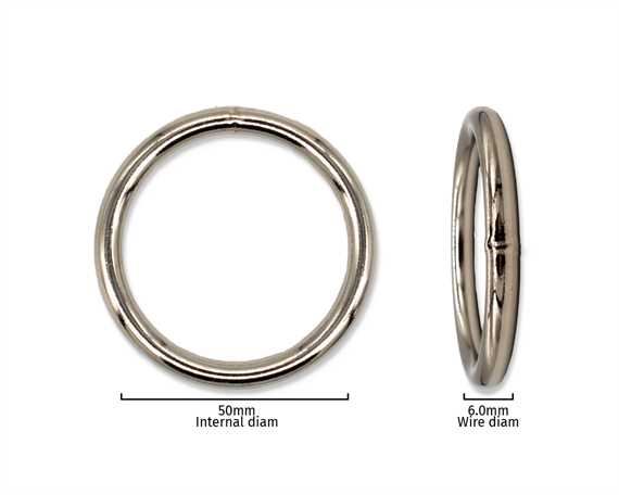 RING NICKEL PLATE 50MM INTERNAL DIMENSION 6.0MM DIAMETER WIRE