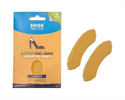  SHOE DOCTOR PORON® HEEL GRIPS CUSHIONS BEIGE (1 PR PACK)