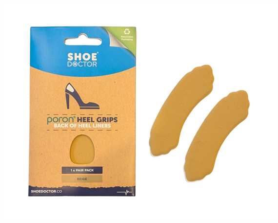  SHOE DOCTOR PORON® HEEL GRIPS CUSHIONS BEIGE (1 PR PACK)